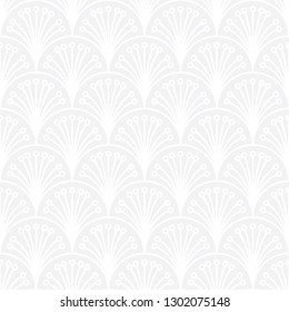 Seamless subtle gray art deco floral peacock outline rococo pattern vector