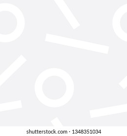 Seamless subtle gray circles and stripes geometric memphis pattern vector