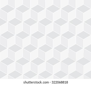 Seamless Subtle Gray Isometric Cube Illusion With Outline Pattern Vector