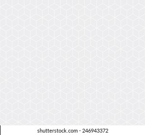 Seamless Subtle Gray Isometric Cubes Pattern Vector