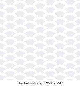 Seamless subtle gray japanese clouds waves pattern vector