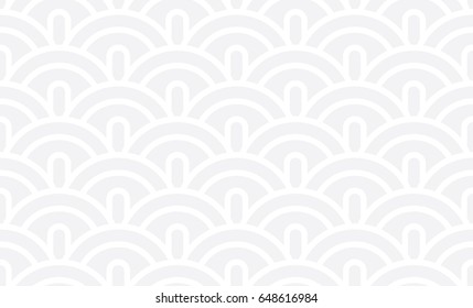 Seamless subtle gray oriental vintage waves outline pattern vector