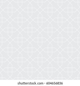 Seamless subtle gray ornamental geometric vintage intersecting outlines pattern vector