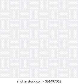 Seamless subtle gray stitched plaid textile pattern vector