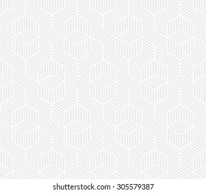 Seamless subtle gray striped isometric hexagonal op art pattern vector