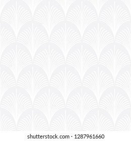 Seamless subtle gray vintage art deco peacock fish scale wallpaper pattern vector