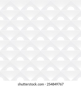 Seamless subtle gray vintage art deco rising sun pattern vector