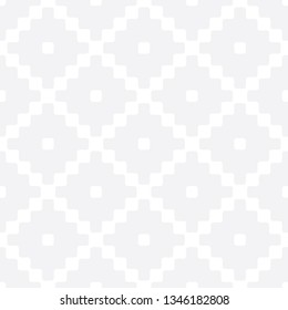 Seamless subtle gray vintage ethnic rounded diamonds textile pattern vector
