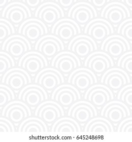 Seamless subtle gray vintage oriental fish scales circular pattern vector
