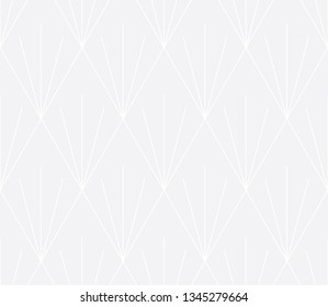 Seamless subtle gray vintage retro art deco outline rays diamonds pattern vector