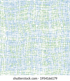 Seamless Subtle texture cross line pattern, green with turquoise checked on white background, rough grid backdrop, used for textile, banner, wallpaper.