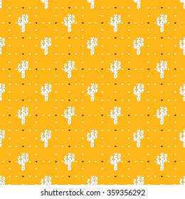 Seamless succulent and cactus plants background pattern in black and white colors. Vector tropical illustration of desert flowers.