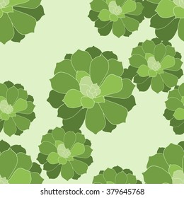  Seamless succulent pattern. Vector illustration.