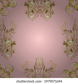 Seamless. Suitable for fabric, paper, packaging. Vector pattern on beige, neutral and yellow colors. For any design projects. Fully editable.
