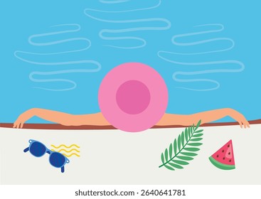 Seamless Summer Abstract background with Tropical Elements and Vibrant Colors
