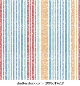 Seamless summer abstract colorful striped pattern. Stripe pattern vector. Multicolored textured herringbone vertical retro stripes in blue, turquoise, orange, red, 