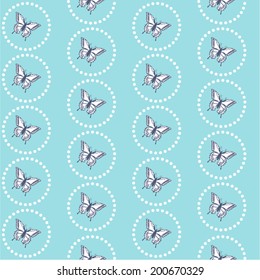Seamless summer backdrop. Butterfly background. 