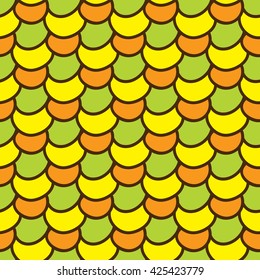 Seamless summer background. Hand drawn pattern. Suitable for fabric, greeting card, advertisement, wrapping. Bright and colorful abstract ornament multicolored corn kernels. Summer pattern of corn