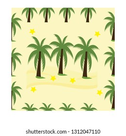 seamless summer beach and coconut trees