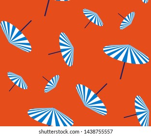 Seamless summer beach pattern. Hello Summer, holiday concept. Pop art. Summer holiday. Vector seamless pattern illustration