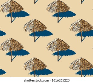 Seamless summer beach pattern. Hello Summer, holiday concept. Pop art. Summer holiday. Vector seamless pattern illustration