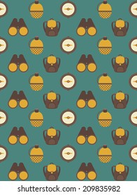 seamless summer camp pattern design. vector illustration