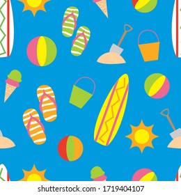Seamless summer element pattern.Vector illustration