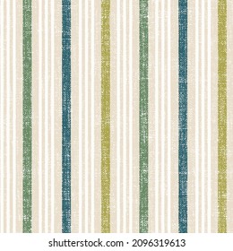 Seamless summer farmhouse style stripes texture. Woven linen cloth pattern background. Line striped closeup weave fabric for kitchen towel material. Pinstripe fiber picnic table cloth