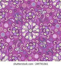 Seamless summer floral background with fancy flower.