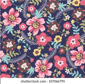 seamless summer floral pattern background