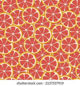 Seamless summer food pattern of grapefruit slices	