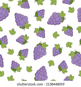 Seamless summer food pattern of grapes