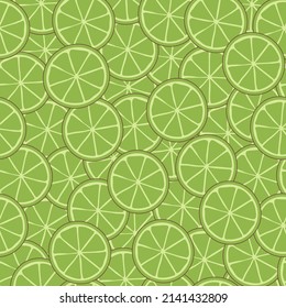 Seamless summer food pattern of lime slices