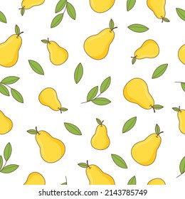 Seamless summer food pattern of pear
