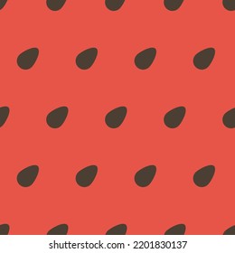Seamless summer food pattern with watermelon seeds. Sunny vector wallpaper texture
