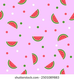 Nahtloses Sommer Frische Wassermelone Hintergrundmuster