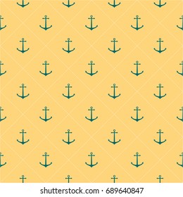 Seamless summer pattern with anchor elements