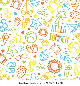 Seamless Summer Pattern Background Stock Vector (Royalty Free ...