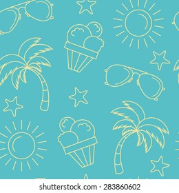 Seamless Summer Pattern Background