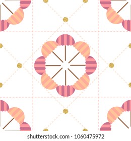 seamless summer pattern background with umbrella like a flower