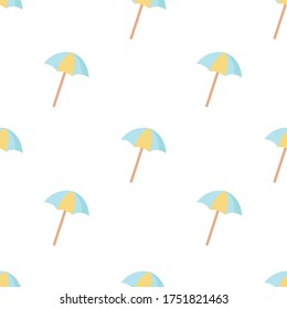 Seamless summer pattern. Pattern of beach umbrella. Summer decor.