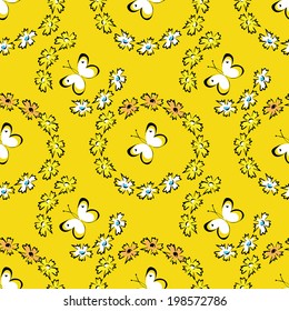 seamless summer pattern with butterflies