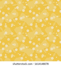 Seamless summer pattern with the butterfly silhouette and circles.