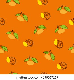 Seamless summer pattern with citrus.