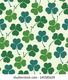 Seamless summer pattern with clover, trefoil. Endless background texture with decorative flowers