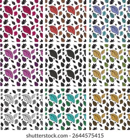 Seamless Summer Pattern Collection Leaves