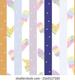 patrón de verano impecable con un bonito fondo de helado
