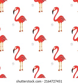 seamless summer pattern with flamingos. For printing on clothes, paper, fabrics, wallpaper