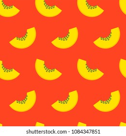 
Seamless summer pattern with fruits. Melon and watermelon