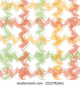 Seamless summer pattern with grunge colorful multi stripes.Vertical stripes of thick and thin paint or ink lines seamless vector pattern on white.